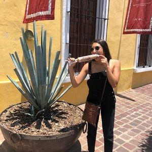 Black denim overalls